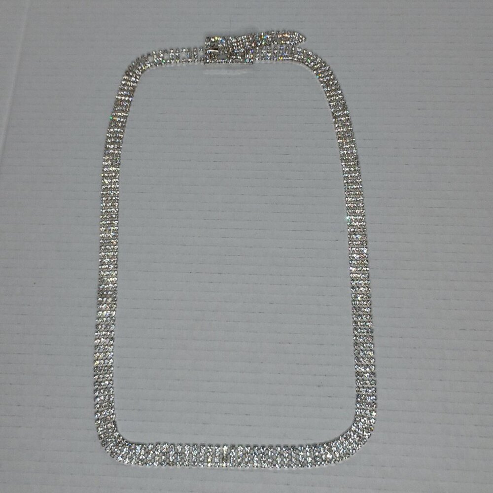 Silver Tone & Rhinestone Women’s Belt – Gently Worn – S-M – Vintage Look